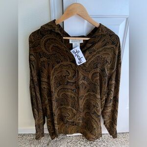 90s Vintage Paisley Sill Blouse